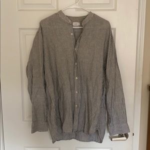 J. Crew collarless button down men’s medium